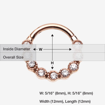 Detail View 1 of Rose Gold Bubble Glam Sparkles Seamless Clicker Hoop Ring-Clear Gem